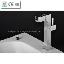 High Arc Single Handle Waterfall Brass Basin Sink Faucet (QH0616)
